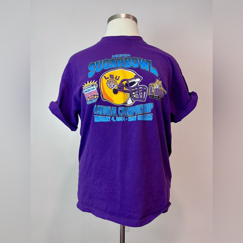 VTG 2004 Nokia Sugarbowl LSU Tigers Purple T-Shirt